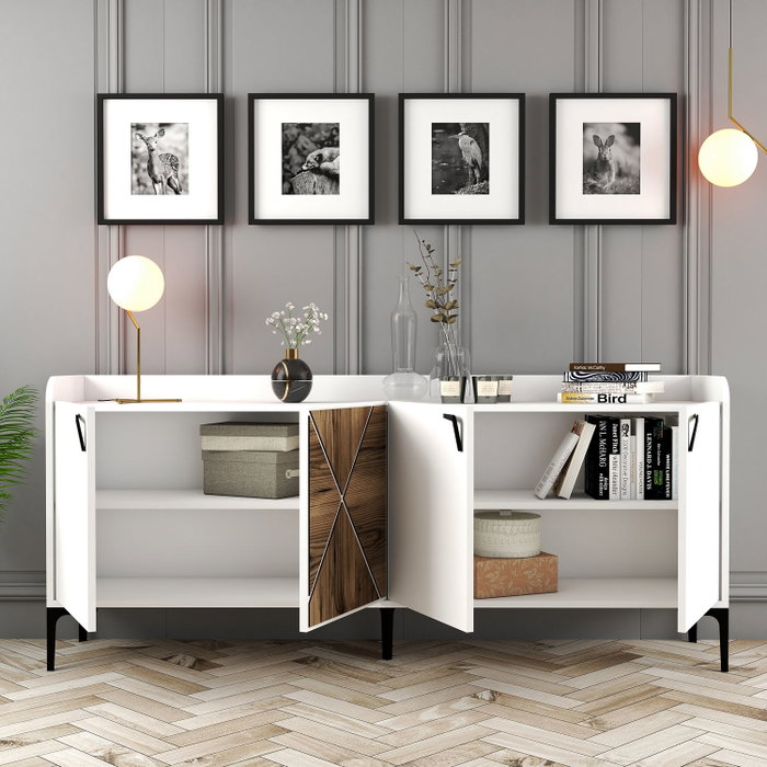 Hanah Home Venedik Consola Industrial Blanca Hanah Home Venedik Consola Industrial Blanca
